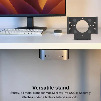 Under Desk Mount Metal Mount Holder Bracket under Desk Stand Accessories for Mac Mini M4/M4 Pro 2024