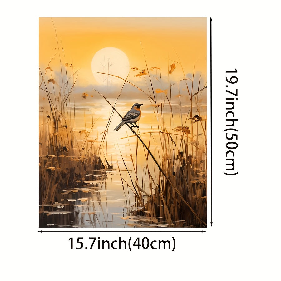 Diy Paint By Numbers Kit - Scenic Wetlands & Reeds | 19.7X15.7" Canvas | Eco-Friendly Acrylic Paints & Brushes Included (Frame Not Included)