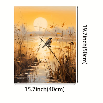 Diy Paint By Numbers Kit - Scenic Wetlands & Reeds | 19.7X15.7" Canvas | Eco-Friendly Acrylic Paints & Brushes Included (Frame Not Included)