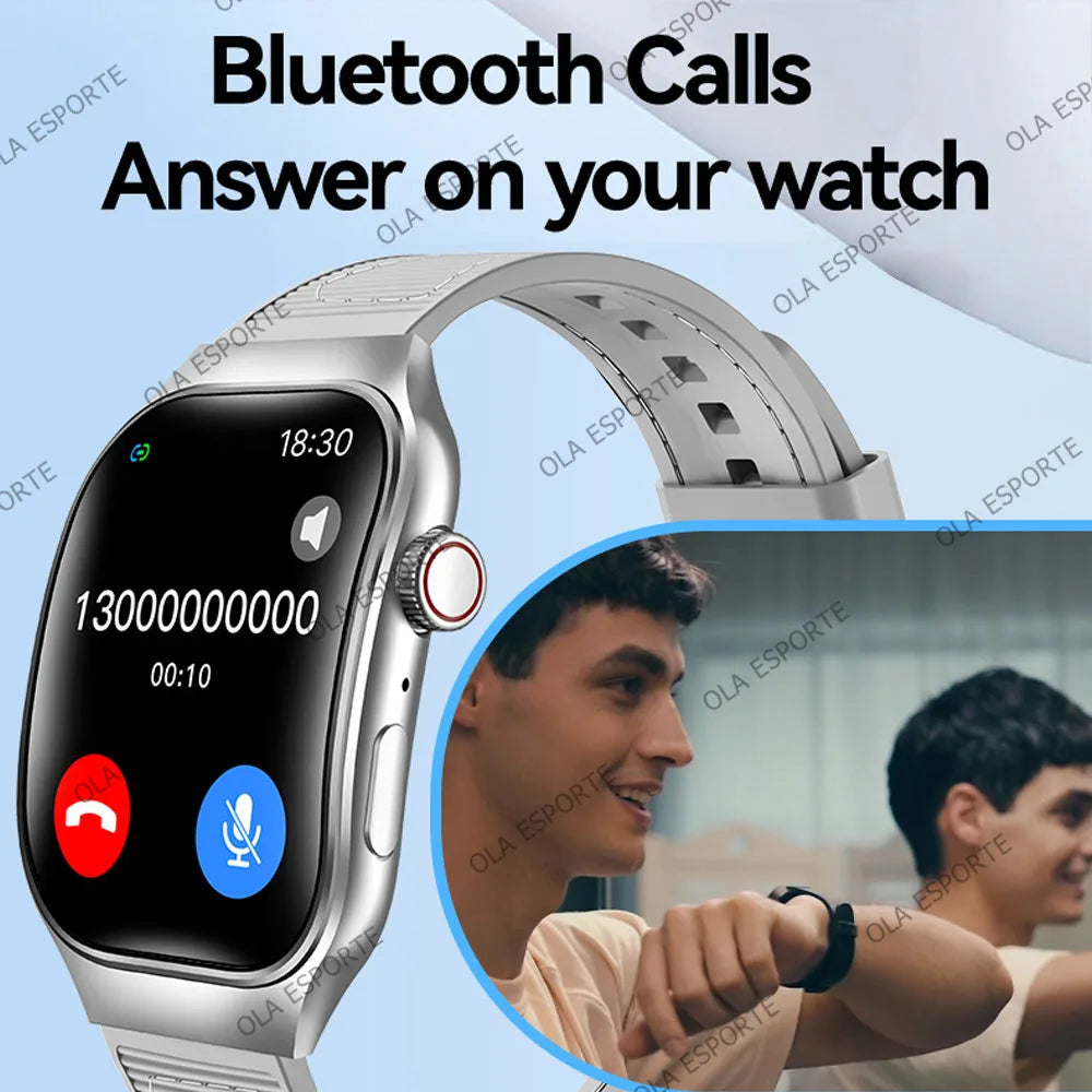 New Bluetooth Call Smart Watch Men 2.01” HD Curved Screen Sports Watches ECG+PPG Health Monitor Smartwatch For Android IOS 2025