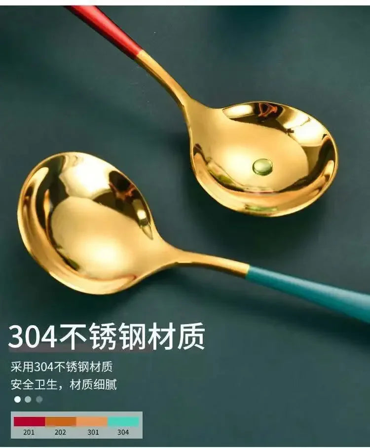 Eco Friendly Dinnerware Set, Portable Cutlery Sets With Case, Silverware Sets, 304 Kitchen Accessories Fork Spoon Gold Knife