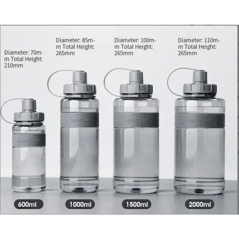 2 Liter Big Water Bottle With Straw 2L/1.5L/1L Large Capacity School Gym Sports Drinking Bottles Fitness botella de agua 물병