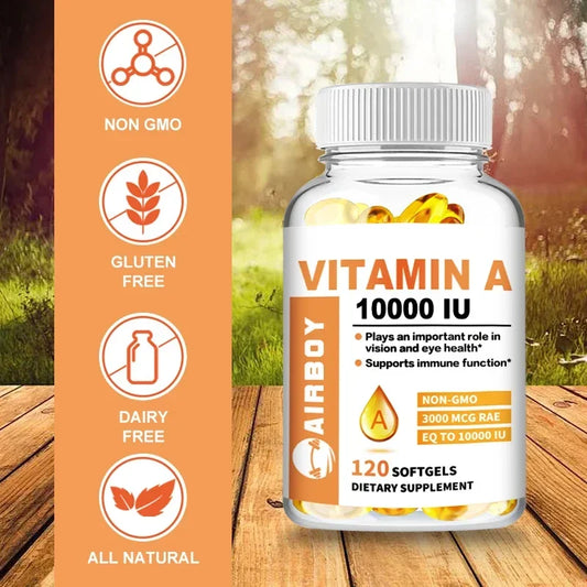 Vitamin A 10000IU - Supports Healthy Vision and Immune System, Skin Health - Non-GMO, Gluten FreeSupplements