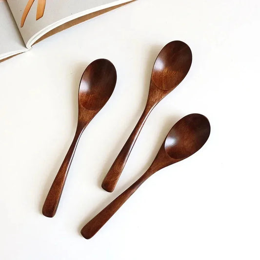 Wooden Spoon Soup Spoon and Fork Eco Friendly Products Tableware Natural Ellipse Ladle Spoons for Cooking Kicthen Accessories