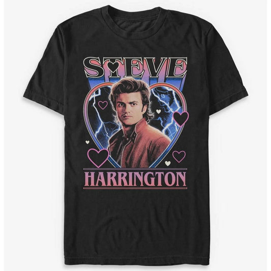 Stranger Things Steve Graphic Print Summer Autumn Winter Men's and Women's Short Sleeved T-shirt Casual Loose Outdoor Street
