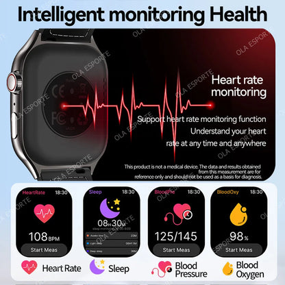 New Bluetooth Call Smart Watch Men 2.01” HD Curved Screen Sports Watches ECG+PPG Health Monitor Smartwatch For Android IOS 2025