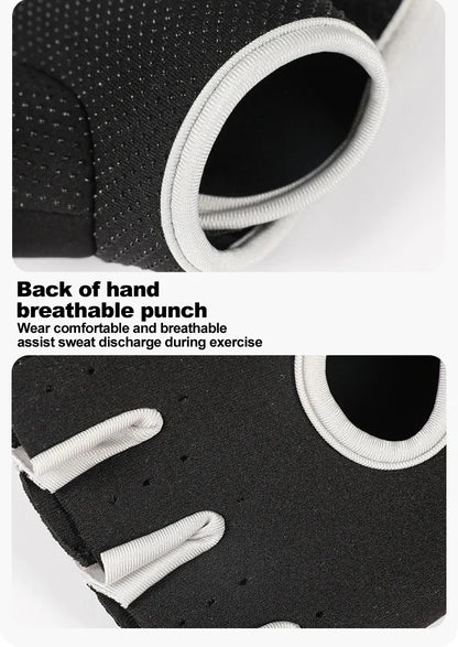 Fitness Half Finger Gloves Unisex Fitness Gym Weightlifting Exercise Gloves Silicone Anti Slip Breathable Outdoor Cycling Gloves