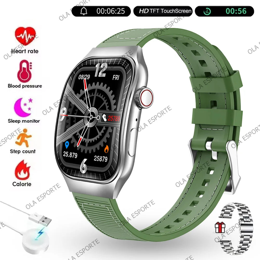 New Bluetooth Call Smart Watch Men 2.01” HD Curved Screen Sports Watches ECG+PPG Health Monitor Smartwatch For Android IOS 2025