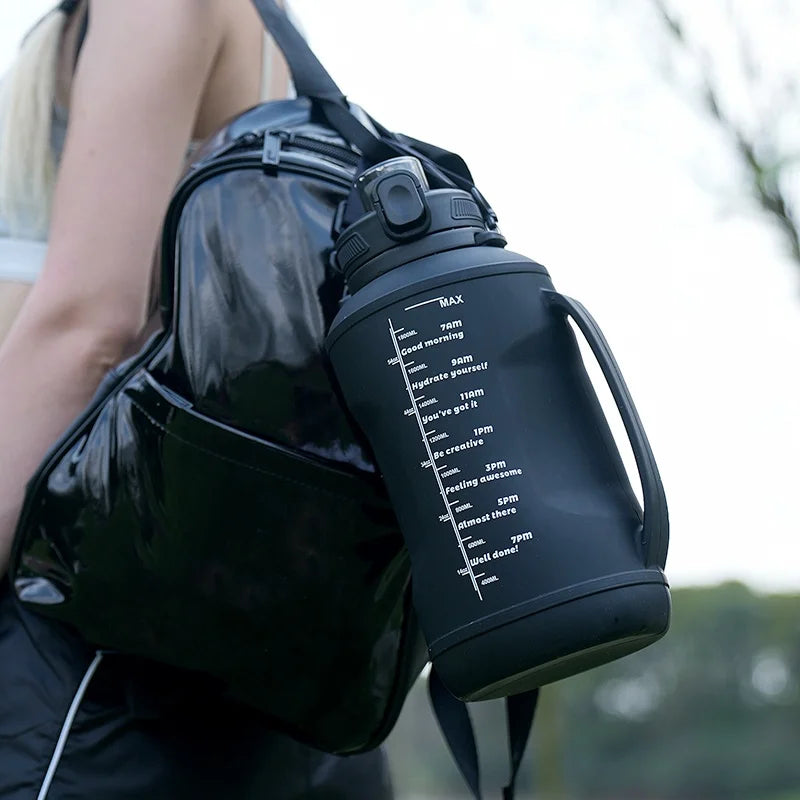 2L Portable Silicone Water Bottle With Handle Foldable Water Cup for Outdoor Sports Travel Fitness Leakproof BPA-Free Water Bott