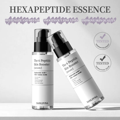 6 Peptide Skin Collagen Serum, Face Niacinamide and Hyaluronic Acid Moisturizing Face Serum for All Skin Types, Skincare