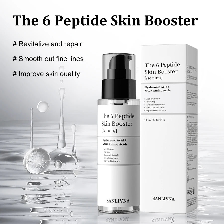 6 Peptide Skin Collagen Serum, Face Niacinamide and Hyaluronic Acid Moisturizing Face Serum for All Skin Types, Skincare