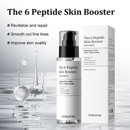 6 Peptide Skin Collagen Serum, Face Niacinamide and Hyaluronic Acid Moisturizing Face Serum for All Skin Types, Skincare