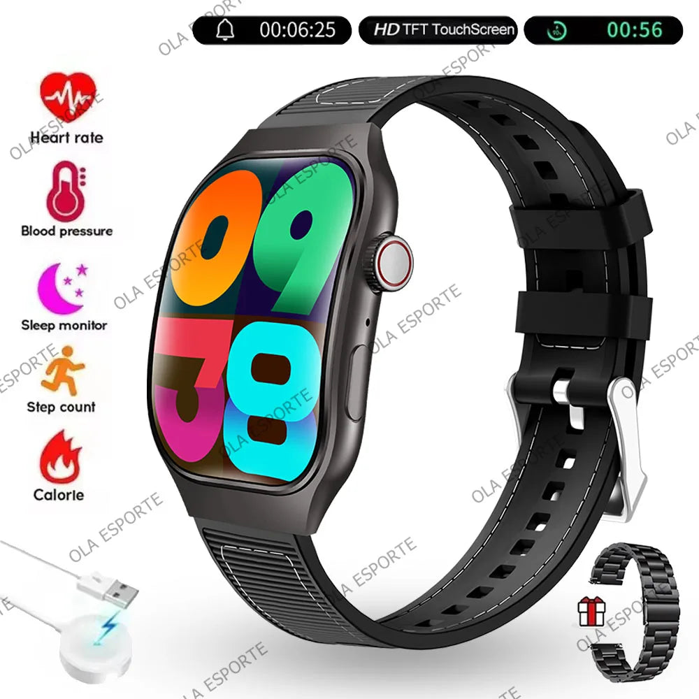 New Bluetooth Call Smart Watch Men 2.01” HD Curved Screen Sports Watches ECG+PPG Health Monitor Smartwatch For Android IOS 2025
