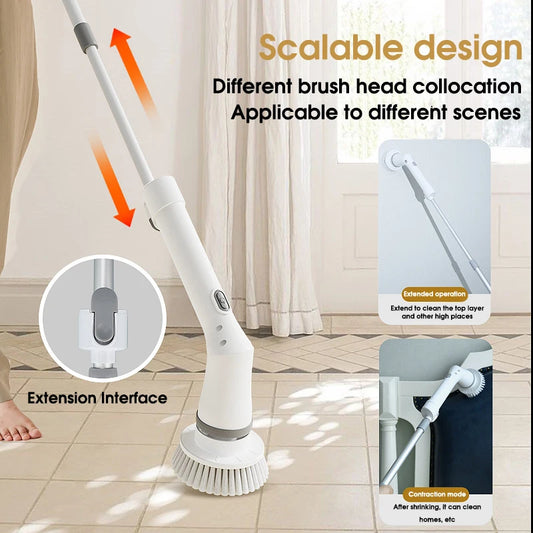 6 -in -1 Electric Cleaning Electric Rotation Cleaning Brush Kitchen Bathroom Home Cleaning Tool Multifunctional Cleaning Brush