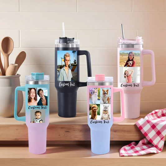 Customize Photo Tumbler for Men with Name Personalized Monogrammed Tumblers for Women Coffee Tumbler with Text Funny Tumblers
