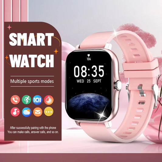 Smartwatch can answer and make calls, receive message reminders, multiple sports modes, compatible with Android and iPhone