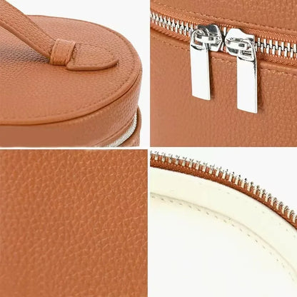 1pc 2025 New Multifunctional Travel Cosmetic Bag - PU Leather Luxury Logo Makeup Organizer Portable Toiletry Pouch