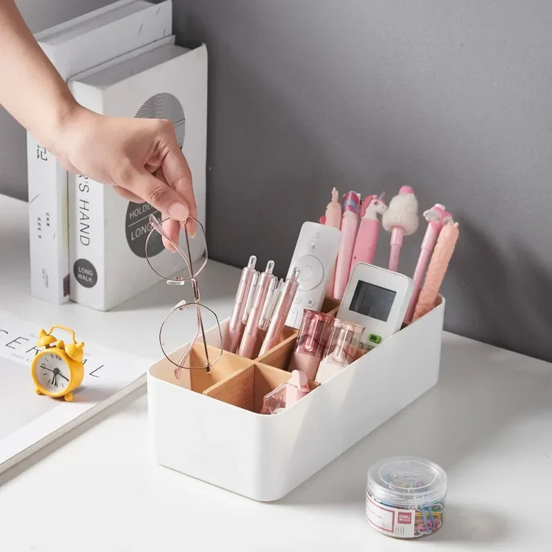 Eco-Friendly Bamboo & Wood Storage Box-Removable Multi-Use Organizer Basket for Home, Kitchen & Bathroom-Large Capacity Storage