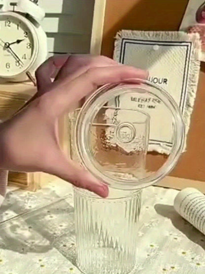 2pcs, 22.2oz Glass Cups with Lids and Straws - Perfect for Iced Coffee, Smoothies, and Travel - Reusable and Eco-Friendly - Ideal Gift for Women